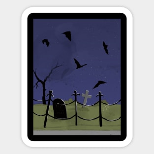 Graveyard Bats Sticker